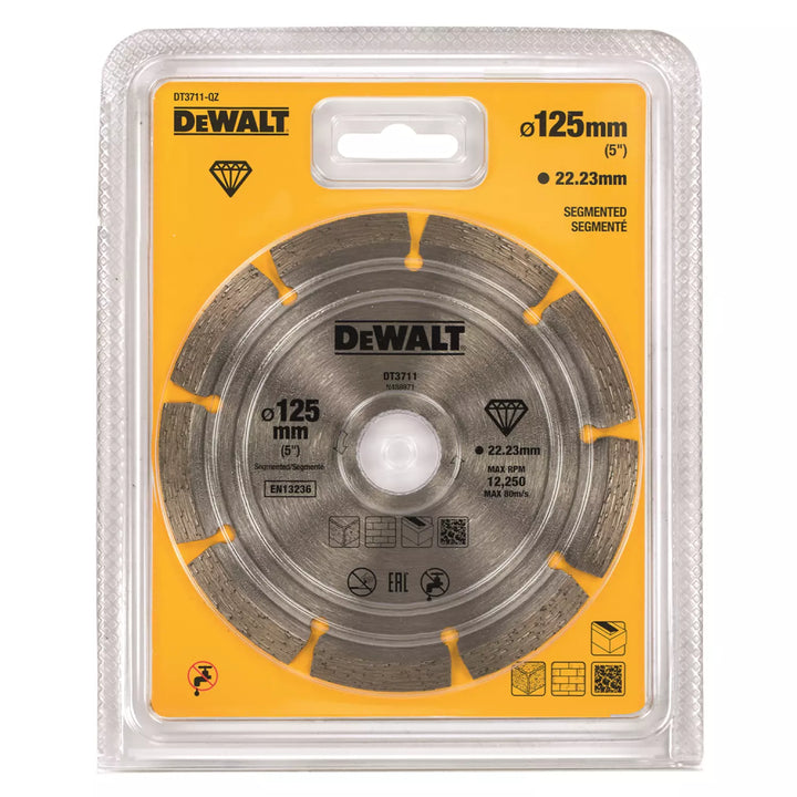 DeWALT DT3711-QZ Diamond Cut-Off Wheel — 125 x 22.23 x 1.8mm — Concrete — Stone