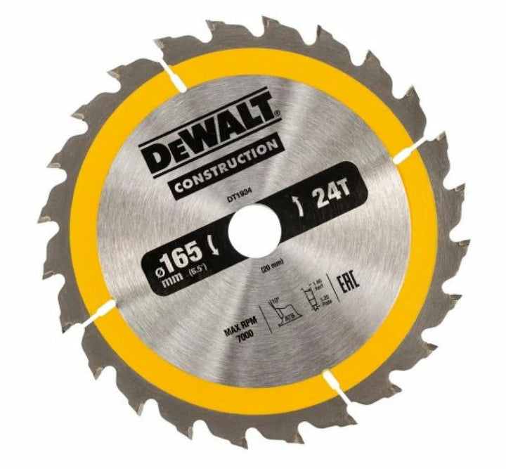 DeWALT DT1934-QZ Circular Saw Blade — 165 x 20 x 24T — Wood