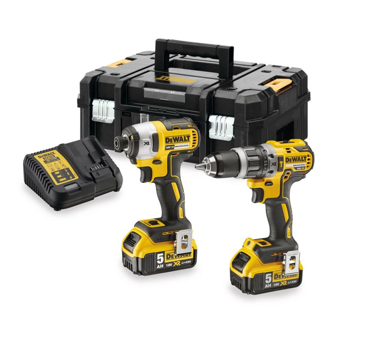 DeWALT DCK266P2T 18V Li-ion XR Cordless Hammer Drill (DCD796) & Impact Driver (DCF887) Combo Kit (2 x 5.0Ah) in TSTAK – Brushless