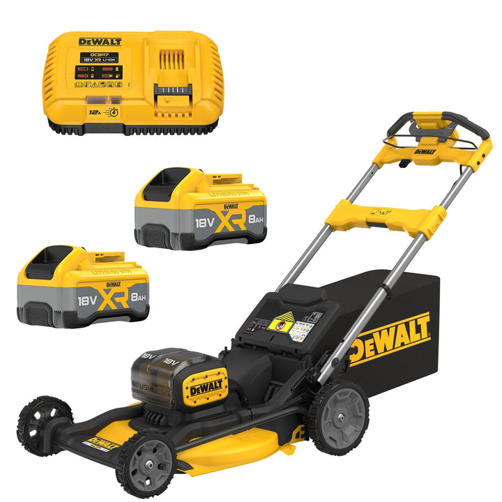 DeWALT DCMWSP156W2 18V XR Li-ion Cordless Self-Propelled Lawn Mower Set (2x 8.0Ah) – Brushless – 21"